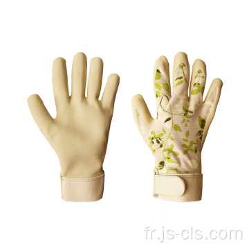 Série de jardin Imprimé gants velcro en latex doublés en spandex
